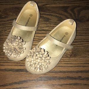 Gold glitter shoes